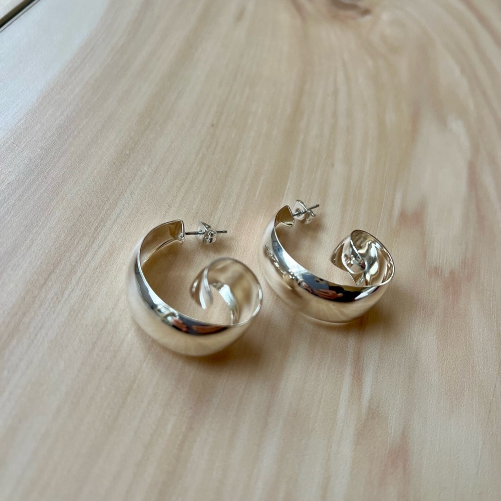 Elegant Silver Hoop Earrings